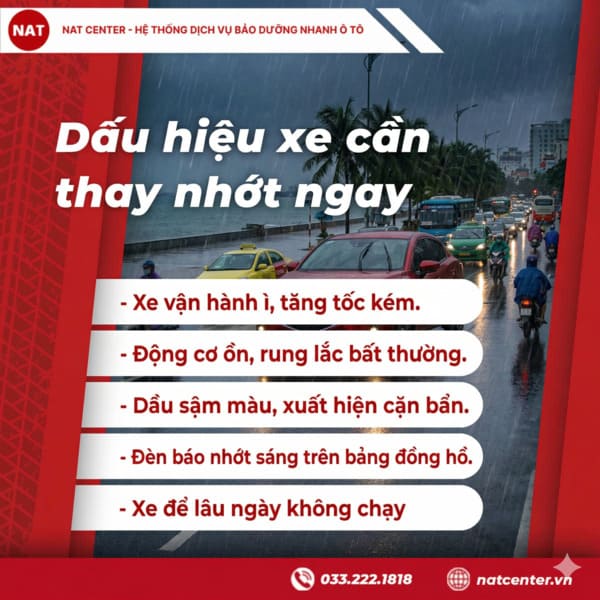 Các dấu hiệu xe cần thay nhớt