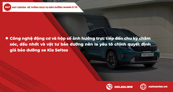 Chi phí bảo dưỡng Kia Seltos phụ thuộc vào cách sử dụng theo NAT Center