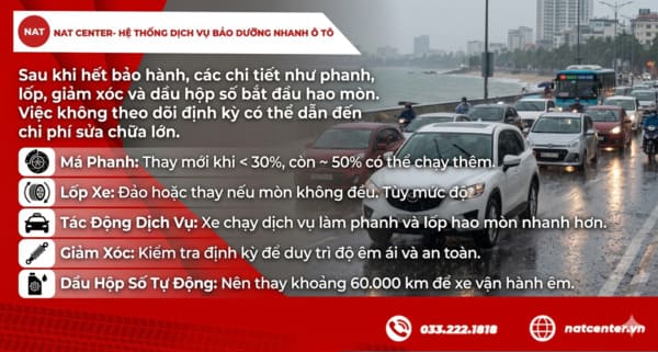 Danh mục bảo dưỡng xe sau khi hết bảo hành