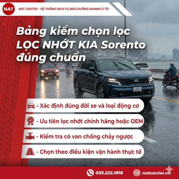 Chọn lọc nhớt Kia Sorento đúng chuẩn