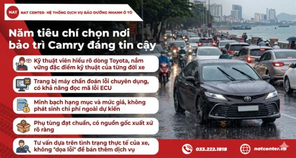 Chọn nơi bảo dưỡng Camry đáng tin cậy