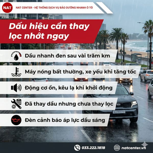 Dấu hiệu lọc nhớt cần thay ngay theo NAT Center