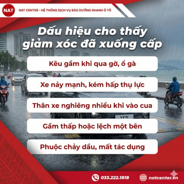 Dấu hiệu phuộc VF6 xuống cấp