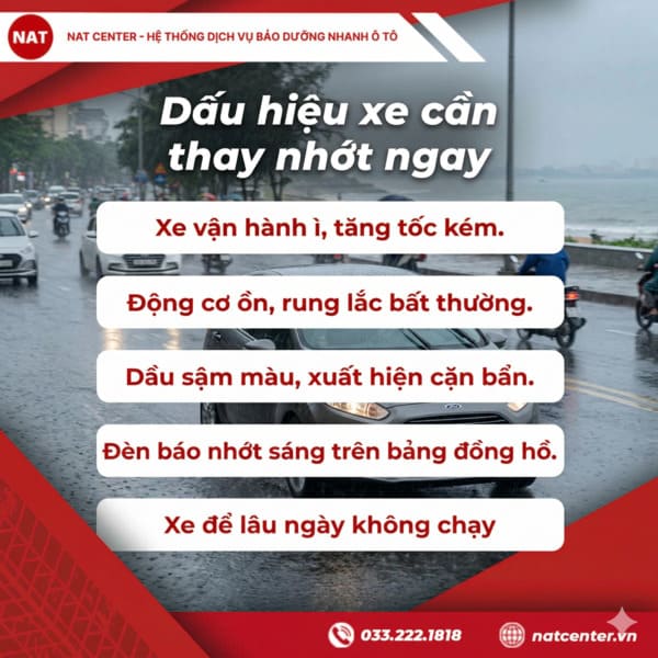 Các dấu hiệu thay nhớt xe Ford Fiesta ngay theo NAT Center