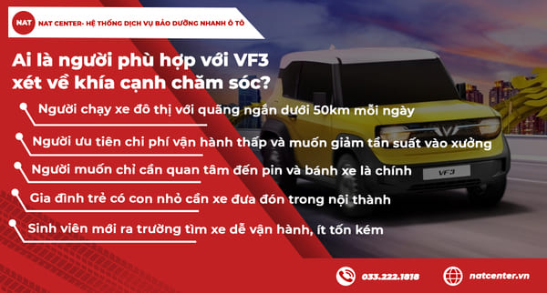 Các khía cạnh bảo dưỡng xe VF3 người phù hợp nhất