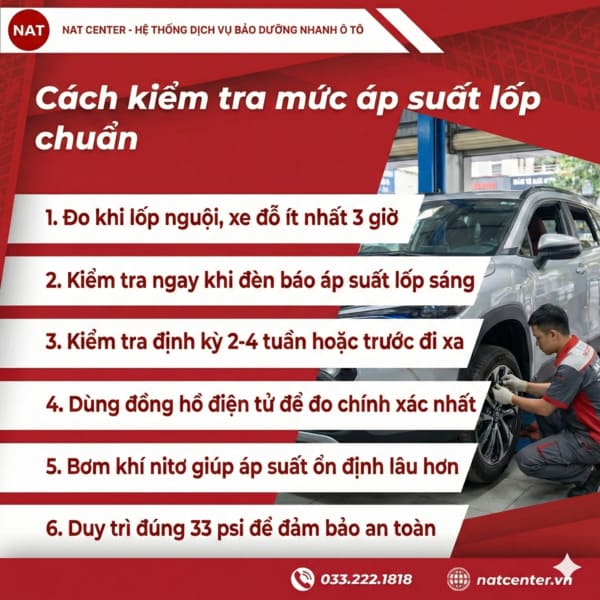 Cách kiểm tra áp suất lốp Toyota Cross chuẩn