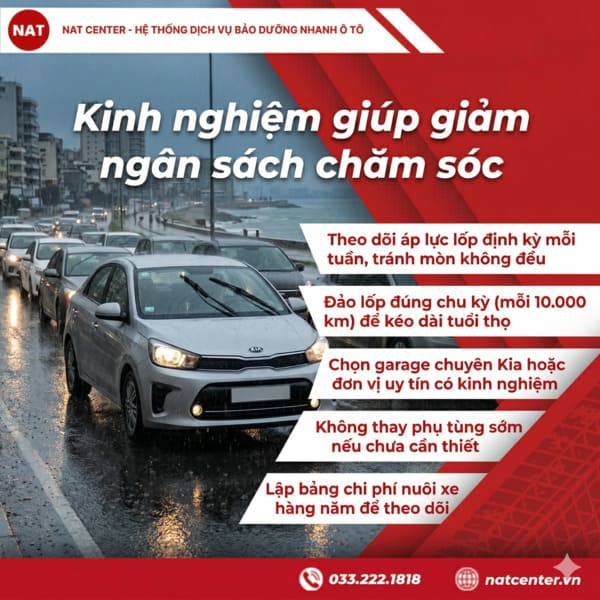 Các kinh nghiệm bảo dưỡng xe Kia Soluto giảm