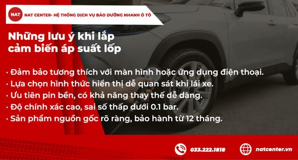 Những lưu ý khi lắp cảm biến áp suất lốp
