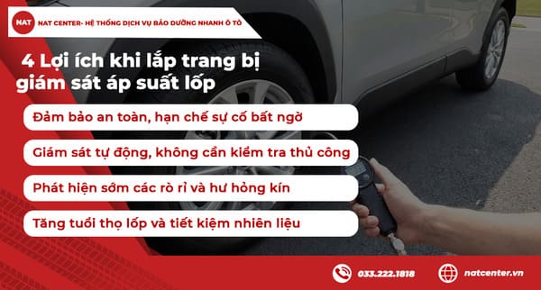 Lợi ích khi lắp cảm biến áp suất lốp xe Creta tại NAT Center