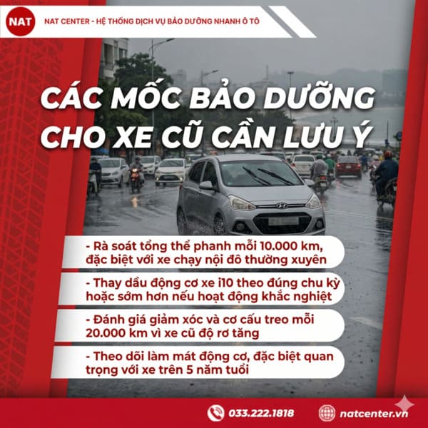 Các mốc bảo dưỡng i10 cần lưu ý
