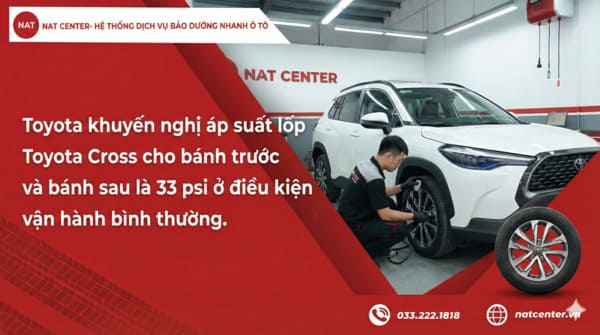 Mức áp suất lốp xe Toyota Cross ở điều kiện thường