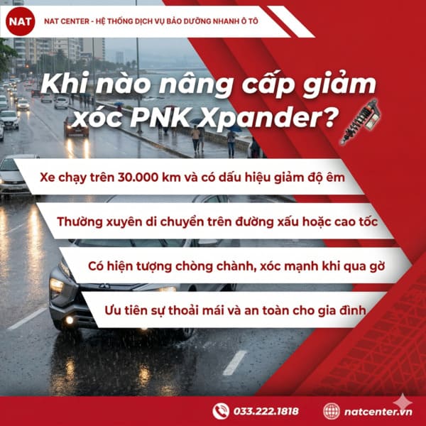 Thời gian phuộc PNK Xpander cần nâng cấp