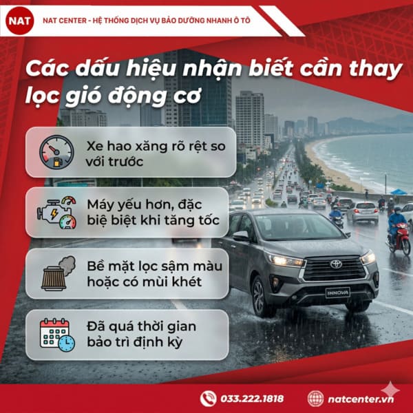 Nhận biết lọc gió động cơ Toyota Innova qua những dấu hiệu