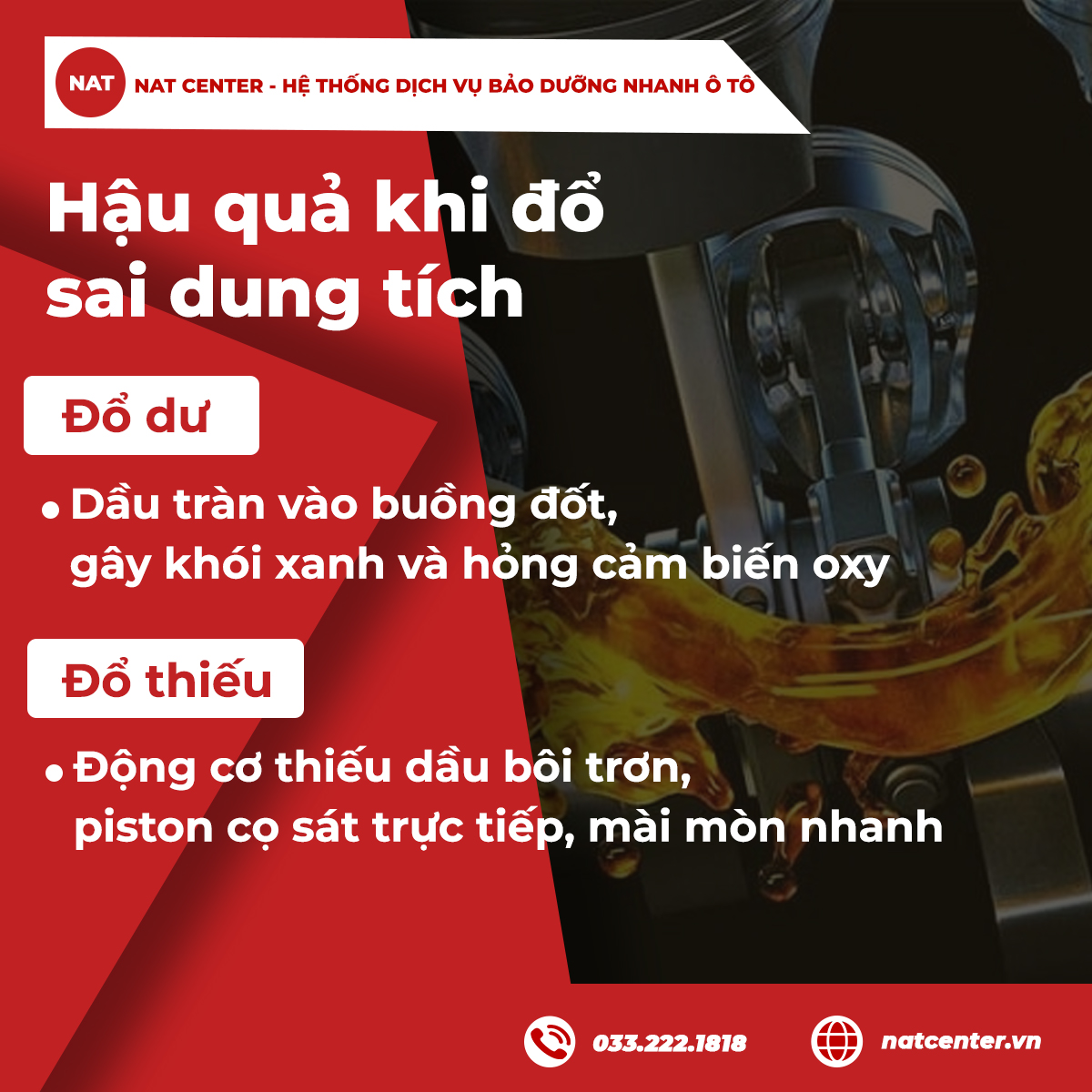 Những hậu quả khi đổ sai dung tích