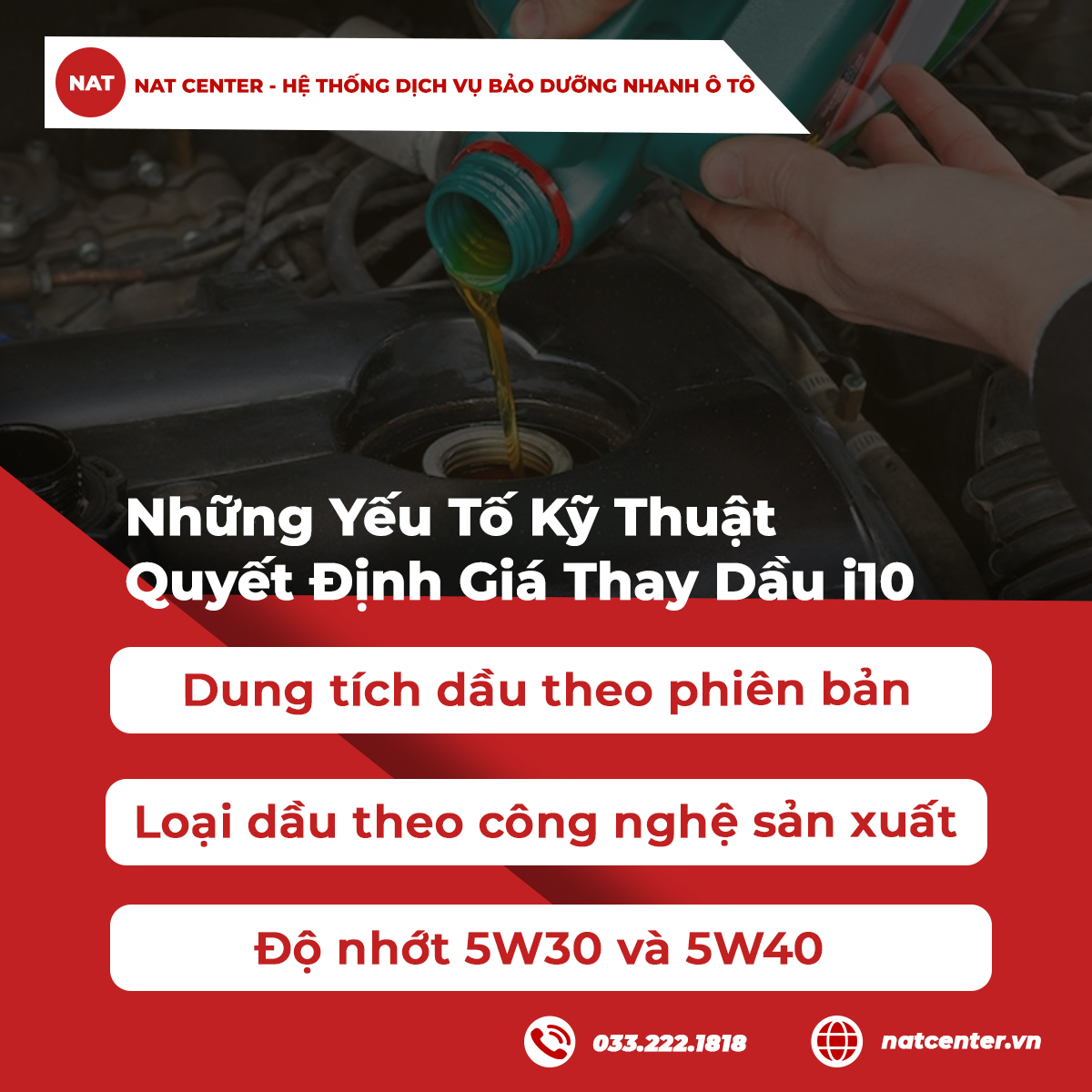 Thay dầu xe i10 bao nhiêu tiền dựa vào kỹ thuật