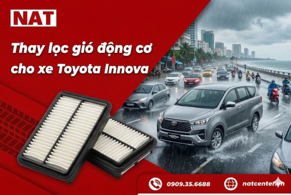 Thay lọc gió động cơ Toyota Innova tại NAT Center