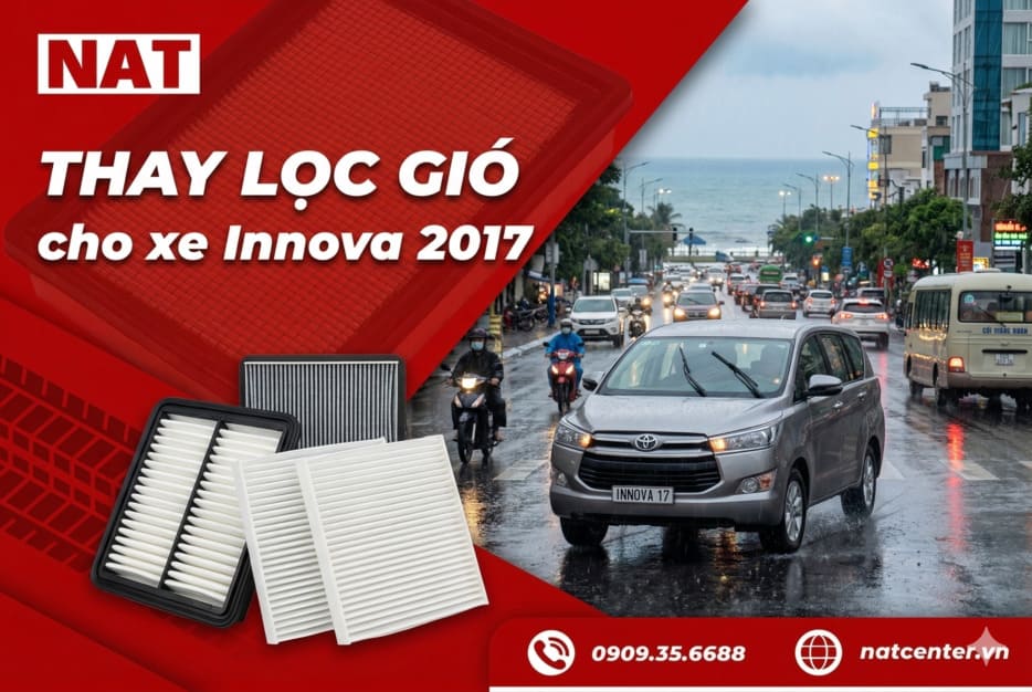Thay lọc gió Innova 2017 tại NAT Center