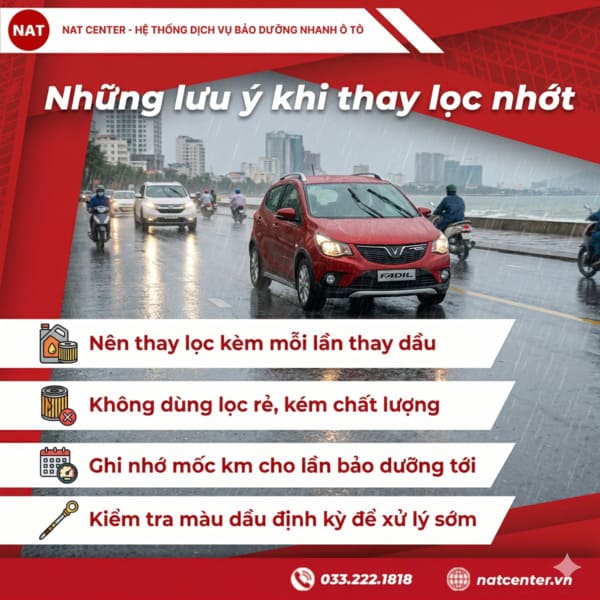 Thay lọc nhớt Fadil cần lưu ý