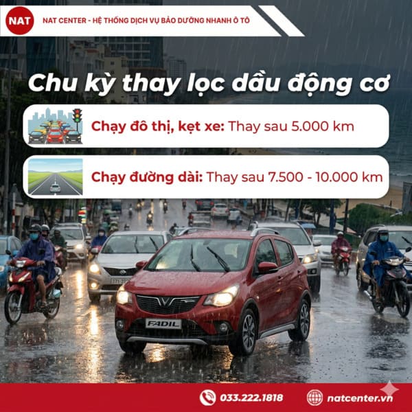 Thay dầu xe Vinfast Fadil theo chu kỳ