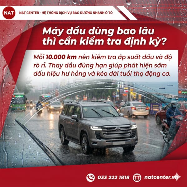 Thời gian thay máy dầu định kỳ theo NAT Center